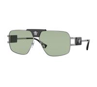Versace Homme Versace VE2251 1001/2 Lunettes de soleil Acier Gris Vert Pillow Normale