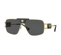 Versace Homme Versace VE2251 100287 Lunettes de soleil Acier Or Gris Pillow Normale