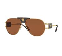 Versace Homme Versace VE2252 147073 Lunettes de soleil Acier Or Marron Pilote Normale