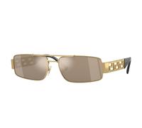 Versace Homme Versace VE2257 10025A Lunettes de soleil Métal Or Marron Carré Miroir Miroir