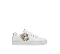 Versace Jeans Couture - Baskets en Cuir Blanches à Emblème Baroque - Femme - Chaussures - Blanc - Taille: 40 EU