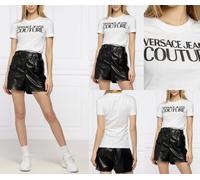 Versace Jeans Couture Col Logo Top Coton T-Shirt Chemisier Retro Chemise Neuf