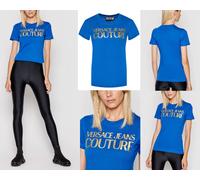 Versace Jeans Couture Crew Neck Logo Top En Coton T-Shirt Blouse Retro Shirt L