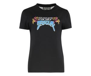 Versace Jeans Couture - Crystal Zebra T-Shirt - Femme - Tops - Noir - Taille: 36 FR