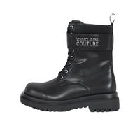 Versace Jeans Couture, Femme, Chaussures, Noir, Taille: 36 EU Bottes en Cuir Cruelty-Free avec Plaque Logo