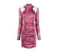 Versace Jeans Couture, Femme, Robes, Rouge, Taille: 36 FR Robe Mini Plissée Rouge avec Motif Paisley