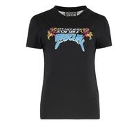 Versace Jeans Couture, Femme, Tops, Noir, Taille: 42 FR Crystal Zebra T-Shirt