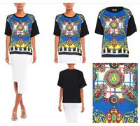 VERSACE JEANS COUTURE Haut Baroque Imprimé Oversized T-Shirt XL