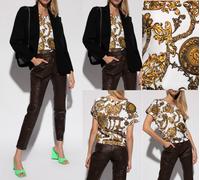VERSACE JEANS COUTURE Haut Baroque Imprimé T-Shirt Iconique Nouveau Chaud L