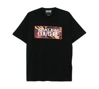 Versace Jeans Couture, Homme, Tops, Noir, Taille: XL T-shirt en coton avec logo