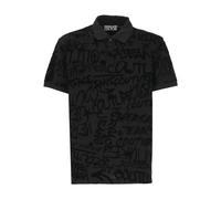 Versace Jeans Couture - Polo en coton noir avec motif graffiti - Homme - Tops - Noir - Taille: L