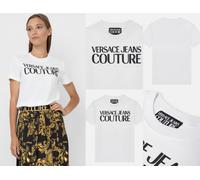 Versace Jeans Couture Ras Du Cou Logo Top Coton T-Shirt Chemisier Retro Chemise