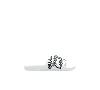 Versace Jeans Couture - Slides en caoutchouc avec logo - Femme - Chaussures - Blanc - Taille: 37 EU