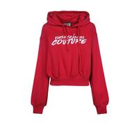 Versace Jeans Couture - Sweat à capuche en coton brodé - Femme - Sweatshirts et sweats à capuche - Rouge - Taille: 34 FR