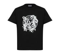 Versace Jeans Couture - T-shirt en jersey de coton imprimé - Homme - Tops - Noir - Taille: M