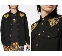 VERSACE JEANS COUTURE Veste Chemise Denim Baroque Uni Seconde Noir XL