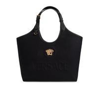 Versace - La Medusa Canvas Shopping Bag - Femme - Sacs - Noir - Taille: ONE Size