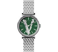 Versace - Montre à Quartz Femmes Mode Bracelet Et Boîtier en Acier Inoxydable De Couleur Gris Cadran Analogique Vert - VERI00520