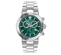 Versace - Montre à Quartz Homme Mode Bracelet Et Boîtier en Acier Inoxydable De Couleur Gris Cadran Analogique Vert - VEPY01021