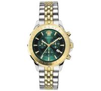 Versace - Montre à Quartz Homme Mode Bracelet Et Boîtier en Acier Inoxydable De Couleur Gris Cadran Analogique Vert - VEV602023