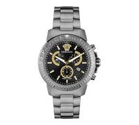 Versace Montre à Quartz pour Hommes à la Mode Bracelet et boîtier en Acier Inoxydable Couleur Gris Affichage analogique Noir - VE2E00621