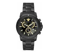 Versace Montre à Quartz pour Hommes à la Mode Bracelet et boîtier en Acier Inoxydable Couleur Gris Affichage analogique Noir - VE2E00621