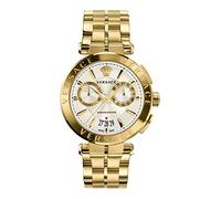 Versace Montre à Quartz pour Hommes à la Mode Bracelet et boîtier en Acier Inoxydable Couleur Or Affichage analogique Gris - VE1D00419