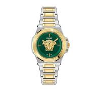Versace - Montre bracelet à maillons bicolores - Femme - Accessoires - Vert - Taille: ONE Size