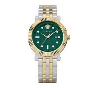 Versace - Montre Classique en Acier Inoxydable Cadran Vert - Homme - Accessoires - Gris - Taille: ONE Size