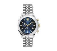 Versace - Montre Homme Chronographe Signature Bleue - Homme - Accessoires - Gris - Taille: ONE Size