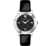 Versace Montre Femme VEVC00821 Quartz argenté Bracelet cuir Greca