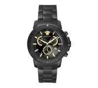 Versace Montre à Quartz pour Hommes à la Mode Bracelet et boîtier en Acier Inoxydable Couleur Gris Affichage analogique Noir - VE2E00621