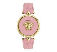 Versace Palazzo Empire Collection Montre de luxe pour femme avec un bracelet rose et un cadran avec un boîtier doré