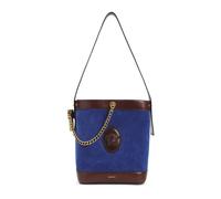 Versace - Pivot Small Suede Bucket Bag - Femme - Sacs - Bleu - Taille: ONE Size