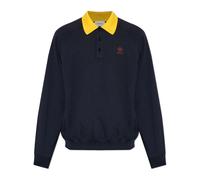 Versace - SweaT-shirt polo en jersey de coton brodé - Homme - Sweatshirts et sweats à capuche - Bleu - Taille: M