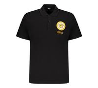 Versace - Polo en Coton Brodé avec Logo - Homme - Tops - Noir - Taille: 3XL