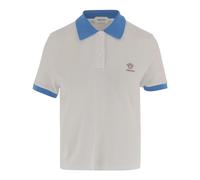 Versace - Polo en coton brodé - Femme - Tops - Blanc - Taille: 38 FR