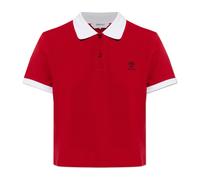 Versace - Polo en Piqué de Coton Brodé - Femme - Tops - Rouge - Taille: 34 FR