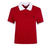 Versace - Polo en Piqué de Coton Brodé - Femme - Tops - Rouge - Taille: 38 FR