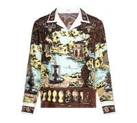 Versace - Printed Silk Twill Slim Shirt - Homme - Chemises - Brun - Taille: L