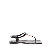 Versace - Sandales en Cuir Noir à Imprimé Serpent - Femme - Chaussures - Noir - Taille: 36 EU