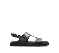 Versace - Sandales Plates à Boucle Noire Semelle en Caoutchouc - Homme - Chaussures - Noir - Taille: 42 EU