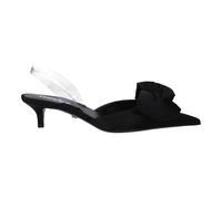 Versace - Sandales Plates en Satin Noir avec Bout Pointu - Femme - Chaussures - Noir - Taille: 37 EU