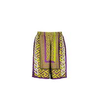 Versace - Short Coupe Long en Soie Imprimé Greca - Homme - Shorts - Multicolore - Taille: S