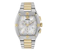 Versace - Sporty Tonneau Greca Chronograph - Homme - Accessoires - Gris - Taille: ONE Size