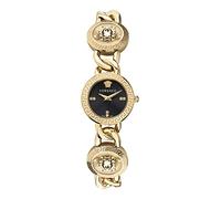 Versace Stud Icon Collection Montre de luxe pour femme avec un bracelet doré avec un boîtier IP en or jaune et un cadran noir