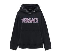 Versace - SweaT-shirt Logo en Coton - Femme - Sweatshirts et sweats à capuche - Noir - Taille: 36 FR