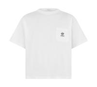 Versace - T-Shirt en Jersey de Coton Brodé - Homme - Tops - Blanc - Taille: S