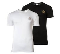 VERSACE T-Shirt or / noir / blanc, Taille L