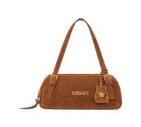 Versace - Tag Suede Bowling Bag - Femme - Sacs - Brun - Taille: ONE Size